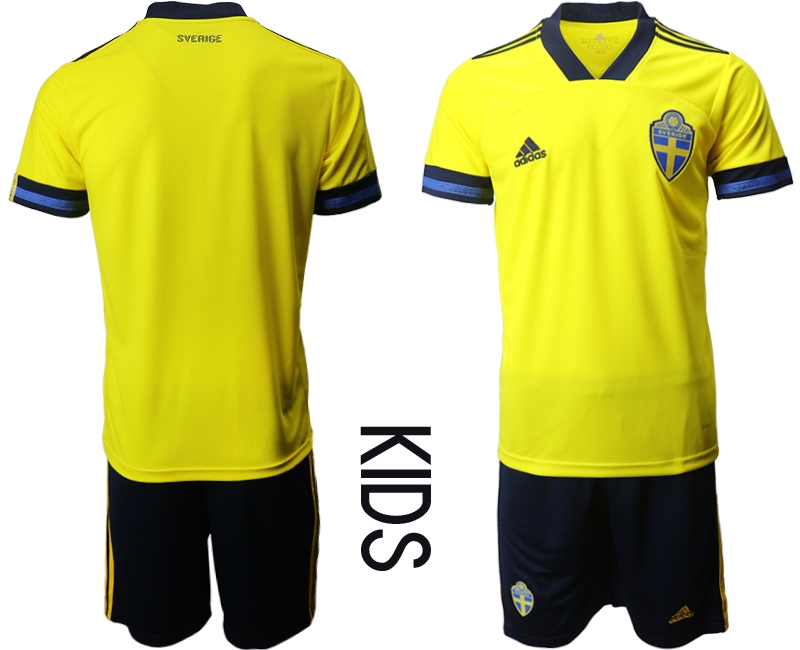 Youth 2021 European Cup Sweden home yellow Soccer Jersey->belgium jersey->Soccer Country Jersey